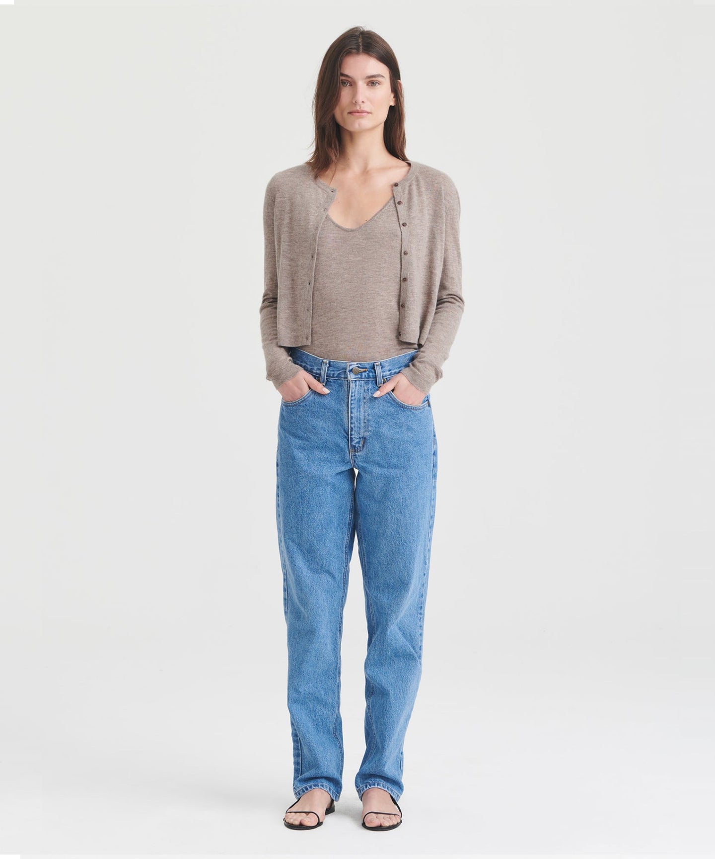 Nadaam Light Cashmere Cropped Cardigan