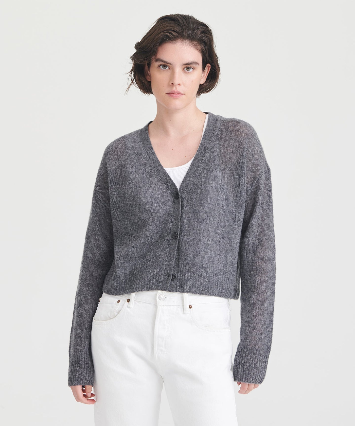 Nadaam Featherweight Cashmere Cropped Cardigan