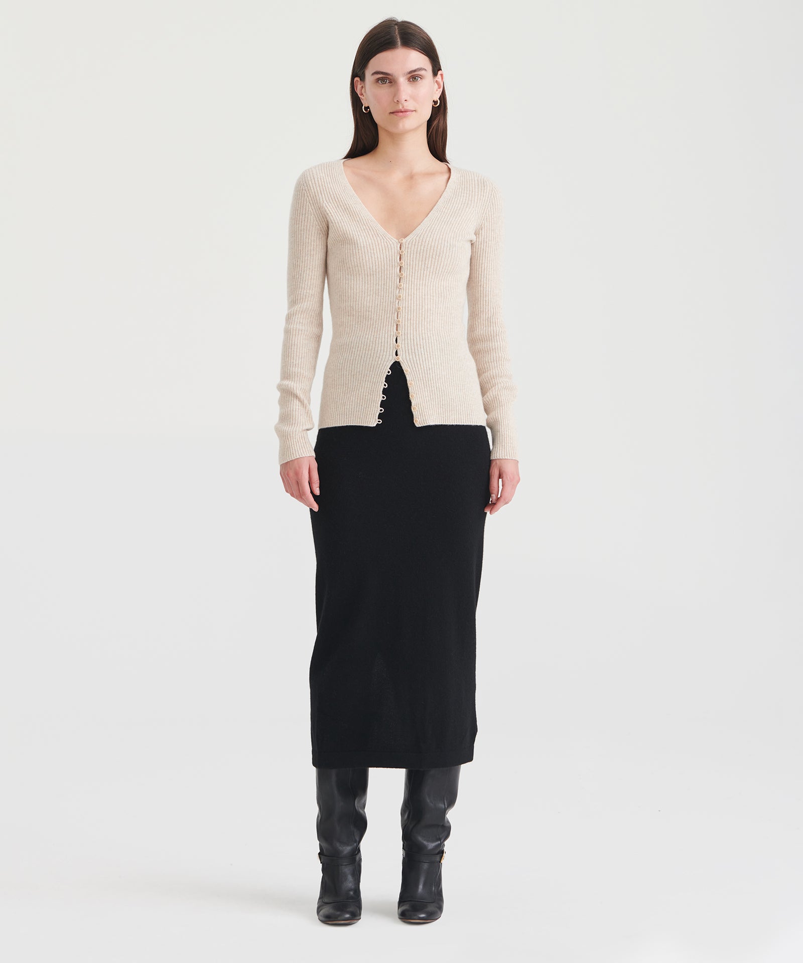 Signature Cashmere Button-Loop Cardigan – NAADAM