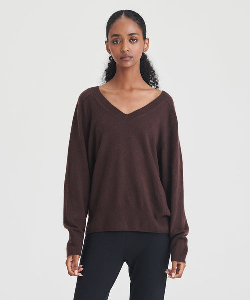 Signature Cashmere Relaxed V Neck Sweater NAADAM