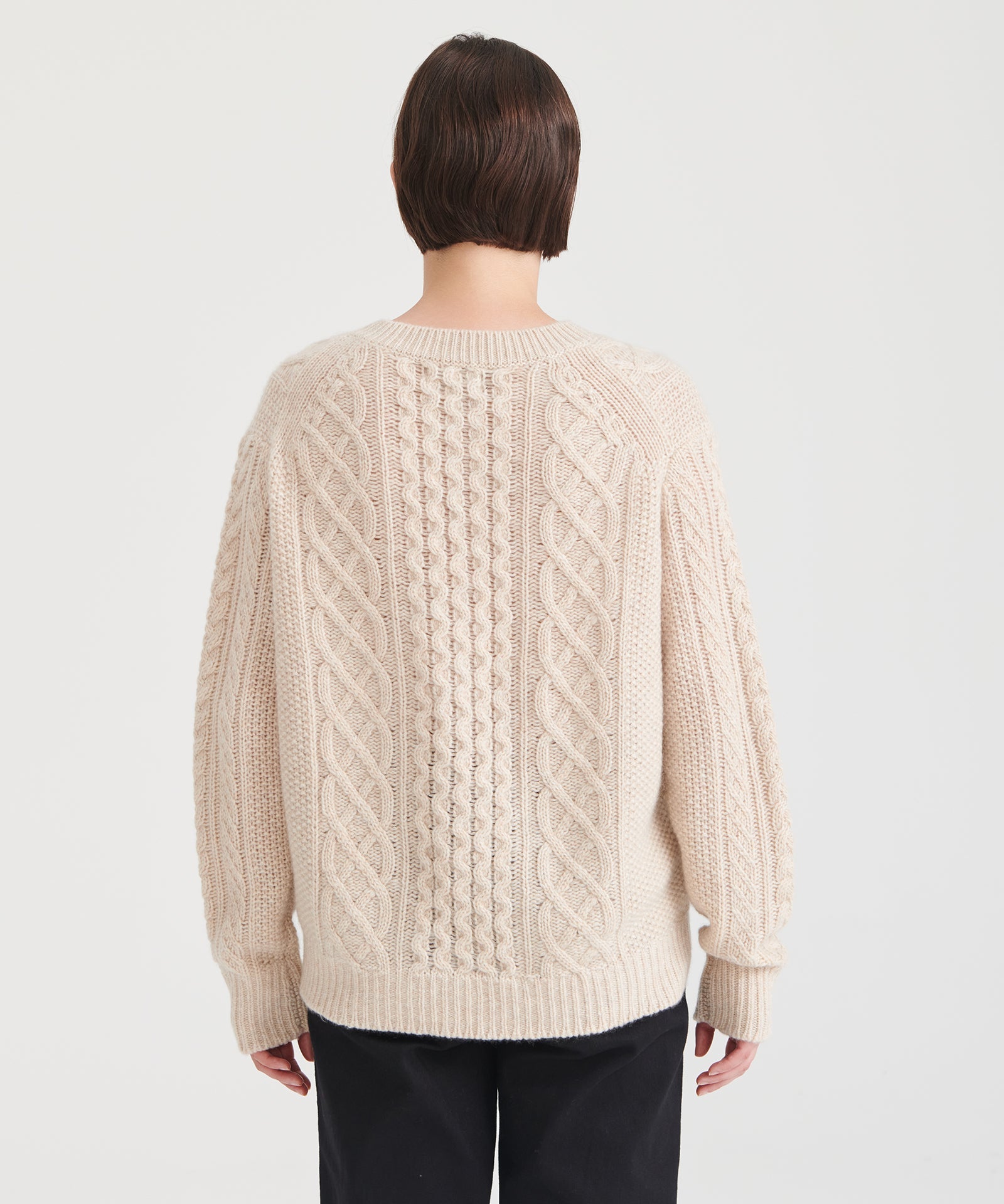 Super Luxe Cashmere Cable Crewneck Sweater – NAADAM