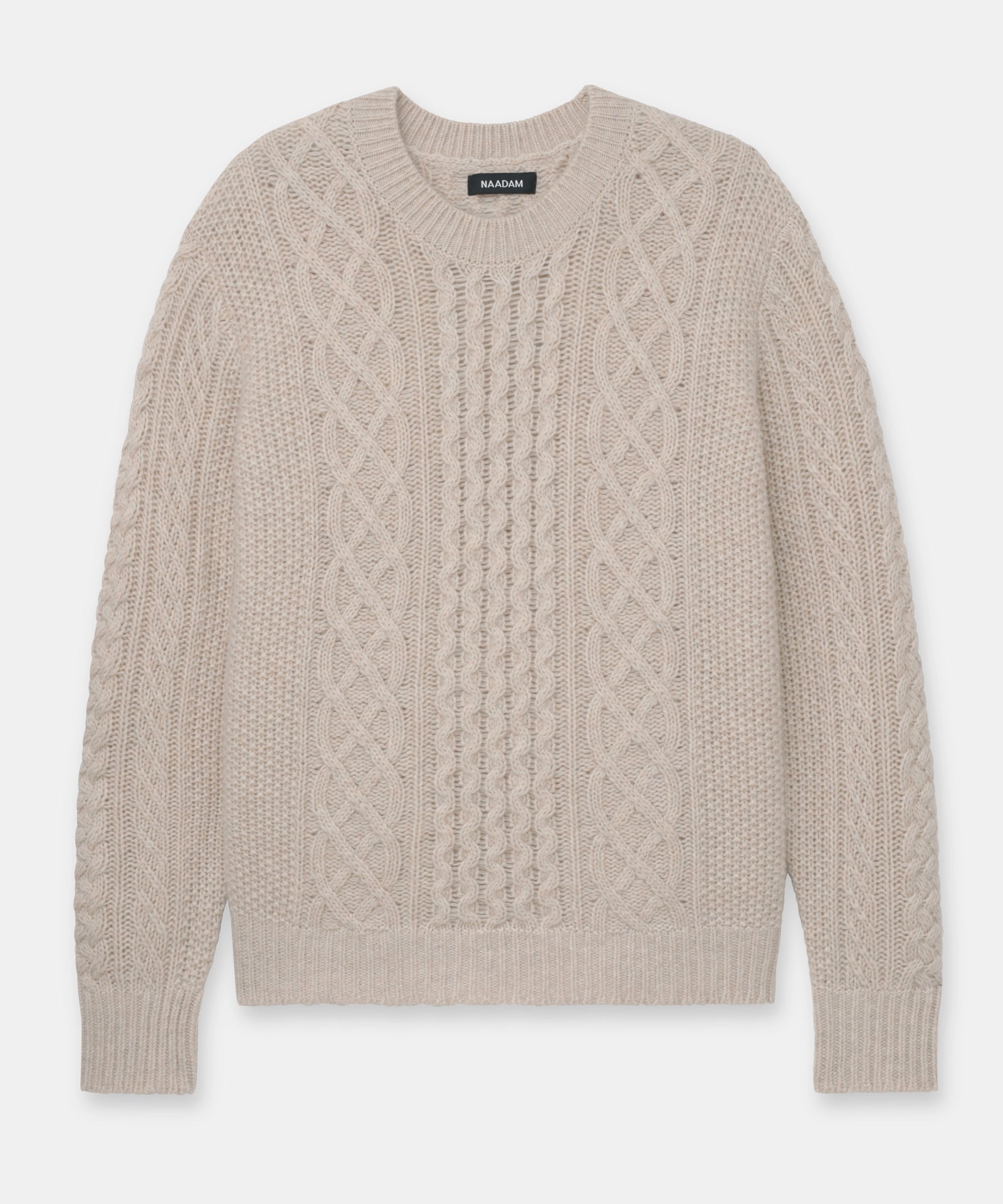 Super Luxe Cashmere Cable Crewneck Sweater – NAADAM