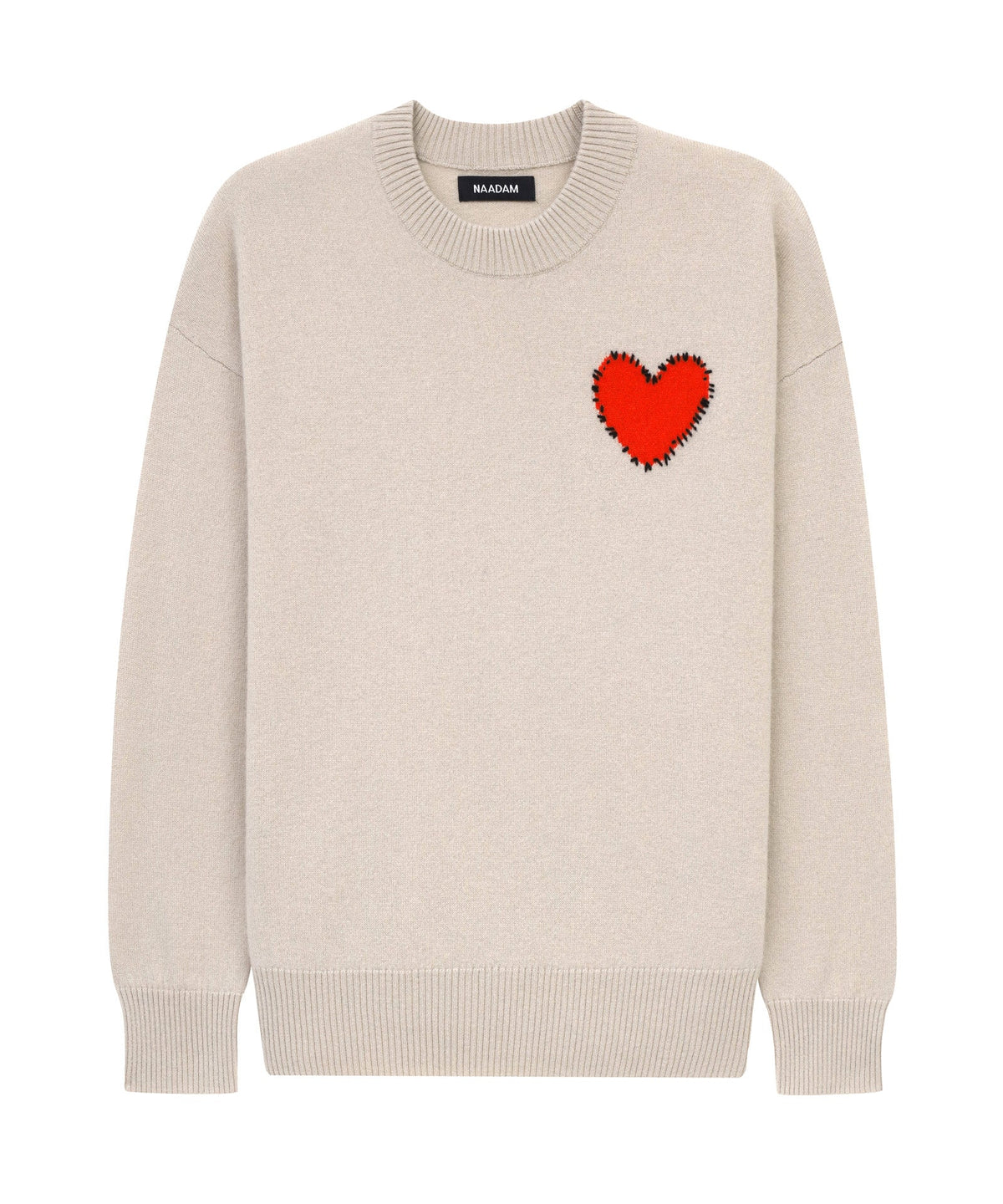 Signature Cashmere Embroidered Heart Sweater – NAADAM