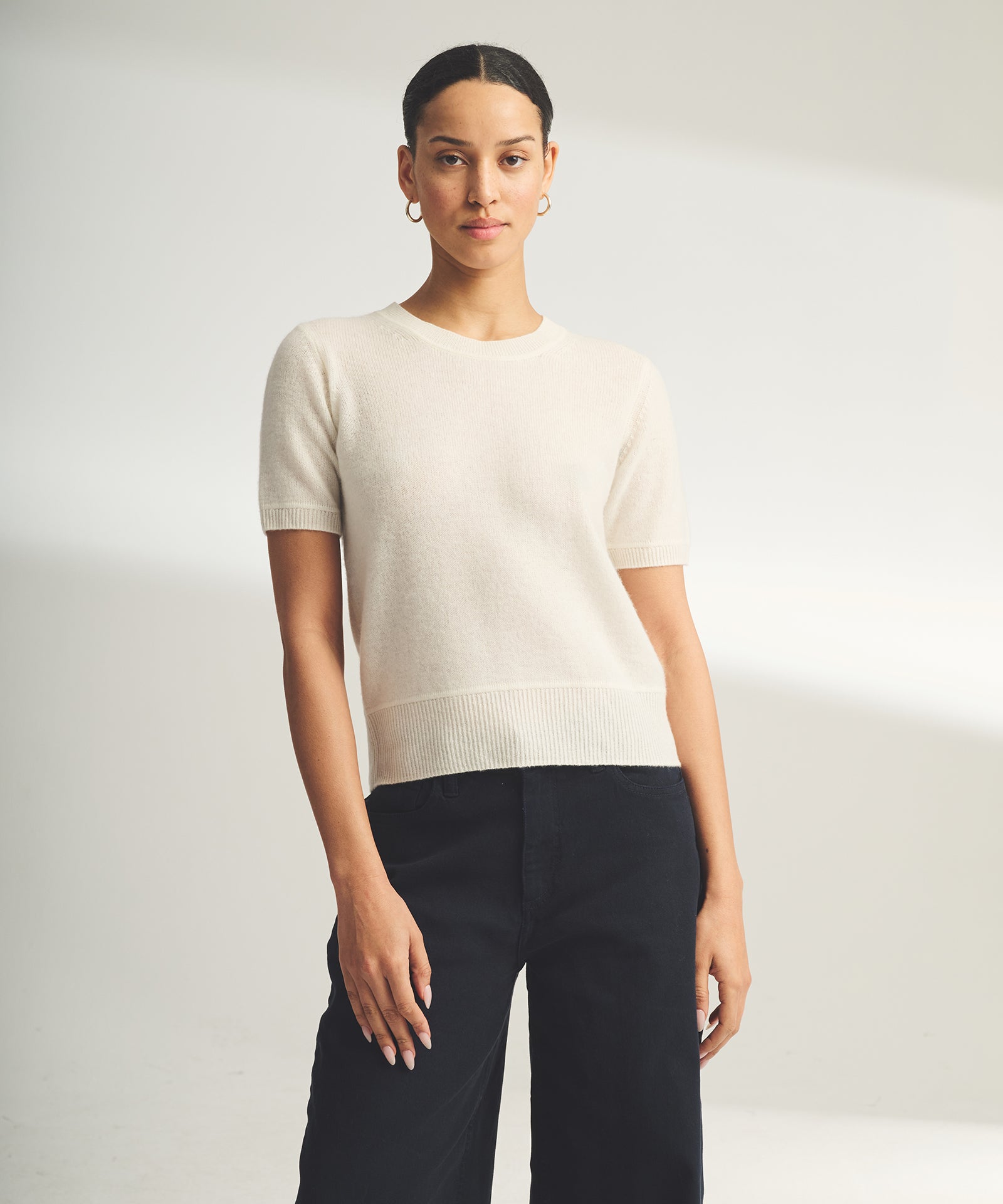 Lightweight Cashmere Short Sleeve Sweater – NAADAM