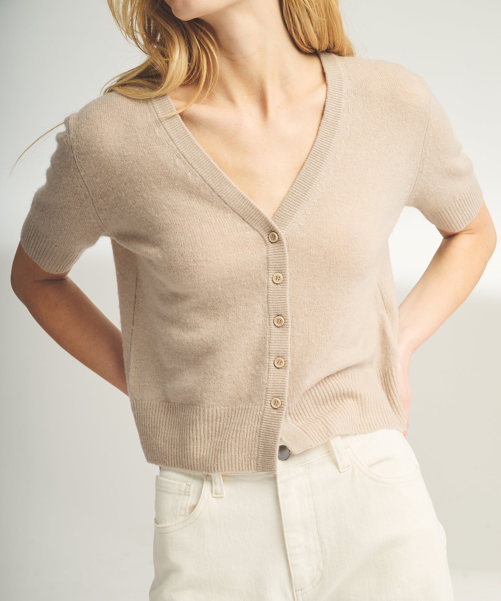 Lightweight Cashmere Short Sleeve Cardigan – NAADAM