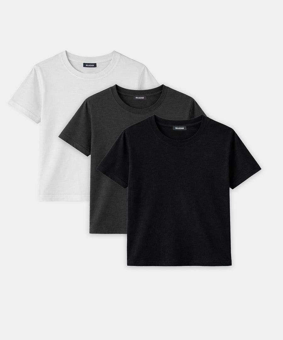 3-Pack Lightweight Brushed Cotton Slim Tee