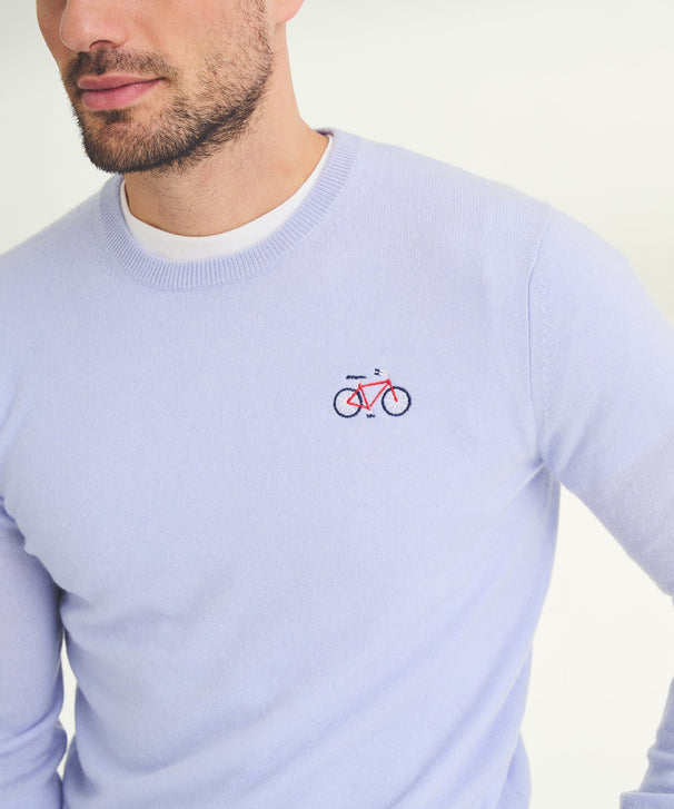 Men's Embroidered Bicycle Cashmere Sweater