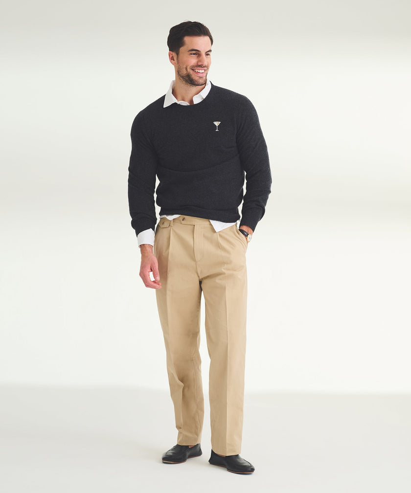 Men&#39;s Embroidered Martini Cashmere Sweater