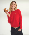 Women's Embroidered Croissant Cashmere Sweater