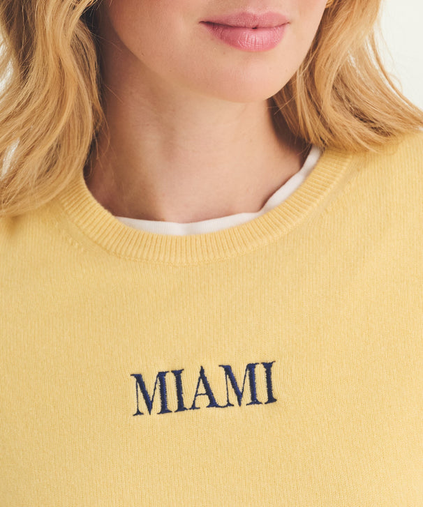 Women's Embroidered Miami Cashmere Sweater