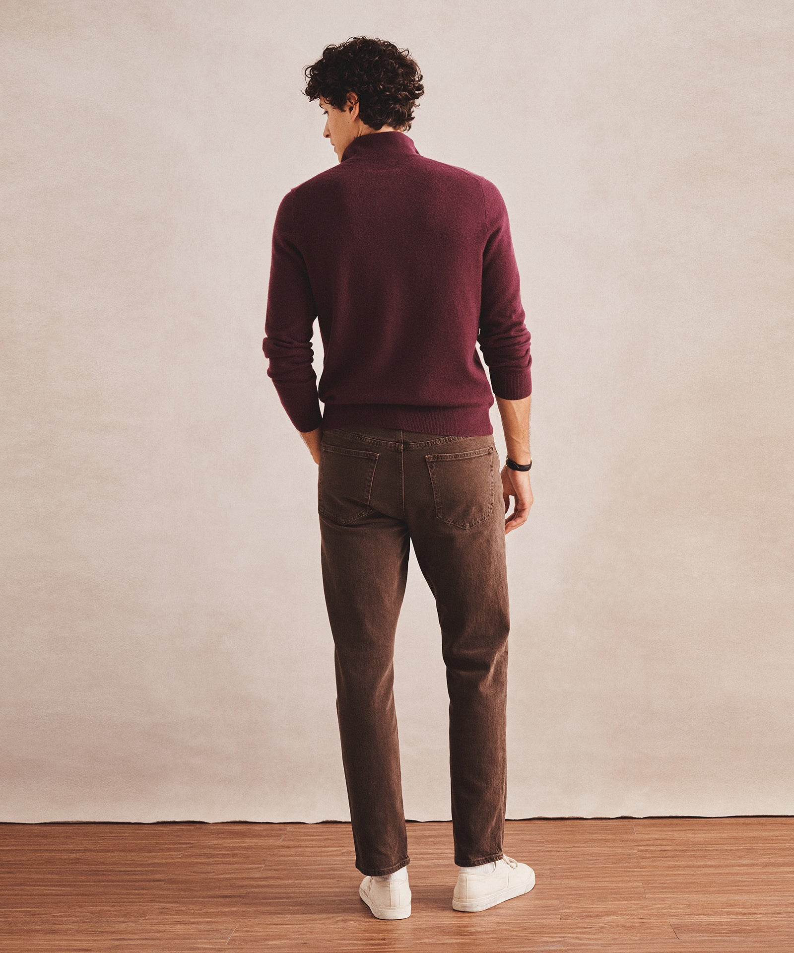 Signature Cashmere Color Blocked Quarter Zip – NAADAM