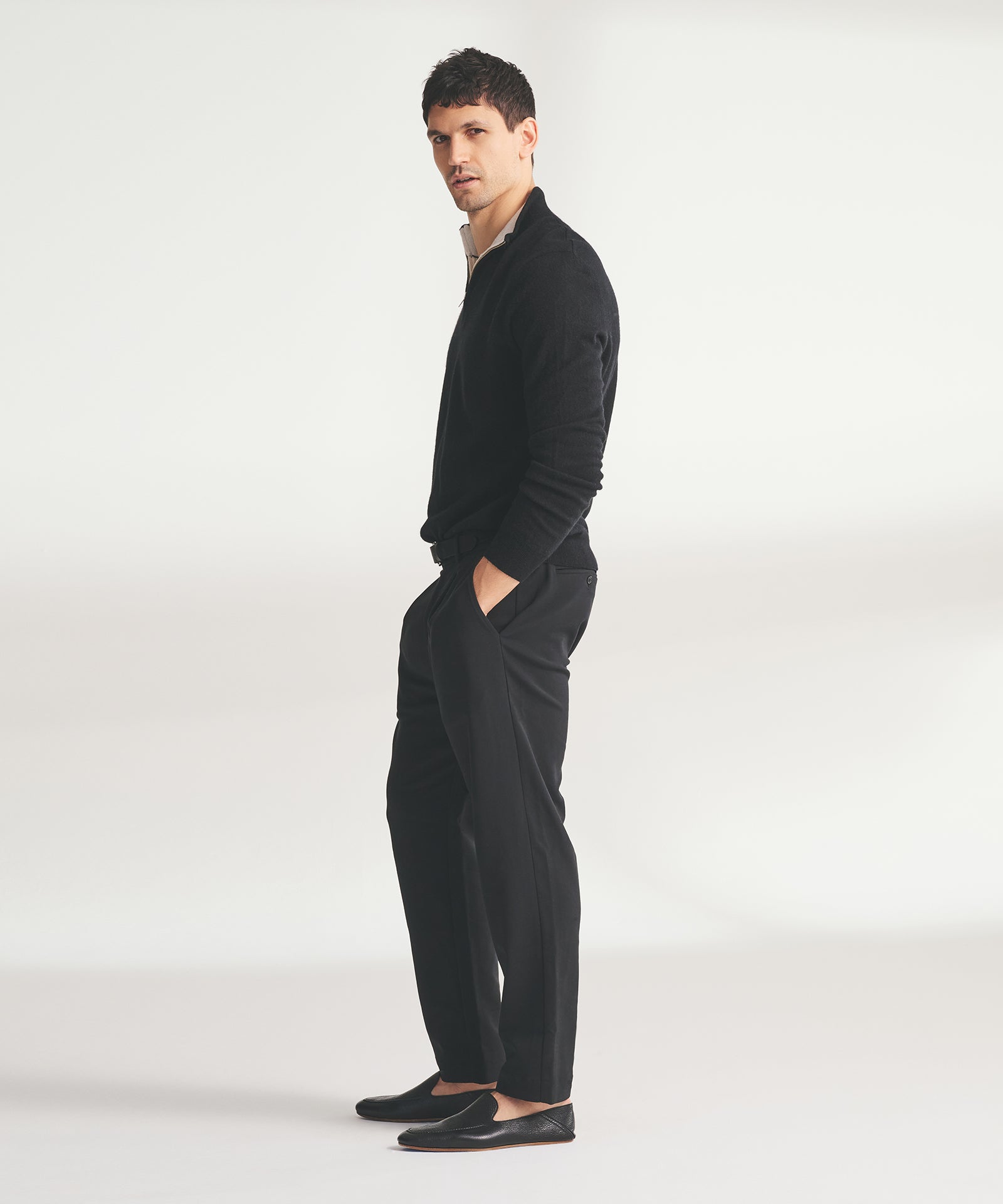 Signature Cashmere Color Blocked Quarter Zip – NAADAM