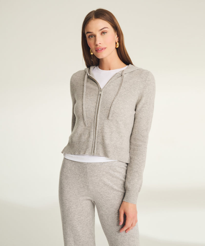 Signature Cashmere Cropped Zip Up Hoodie – NAADAM