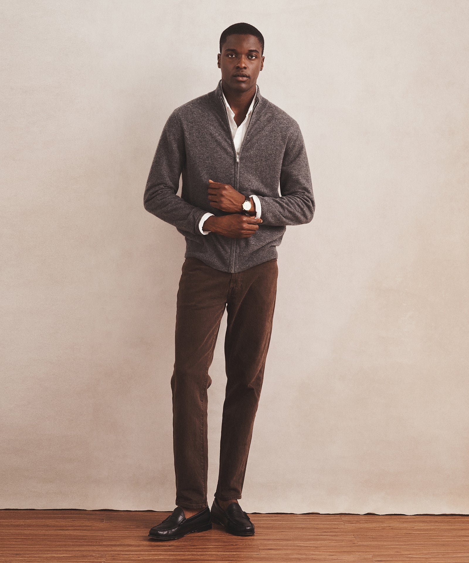 Signature Cashmere Full Zip Sweater – NAADAM