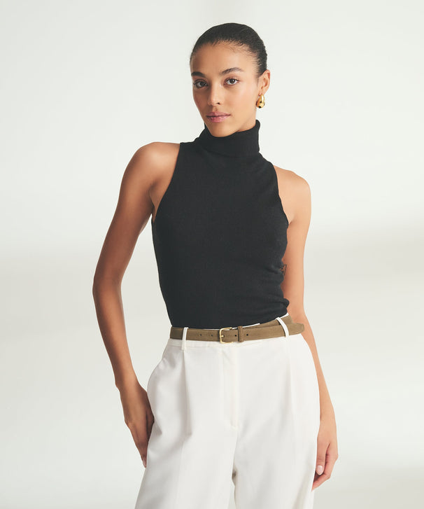 Signature Cashmere Sleeveless Turtleneck