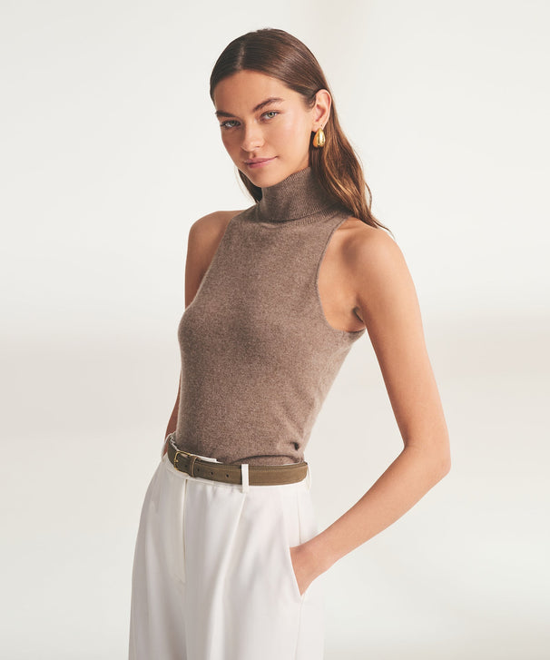 Signature Cashmere Sleeveless Turtleneck