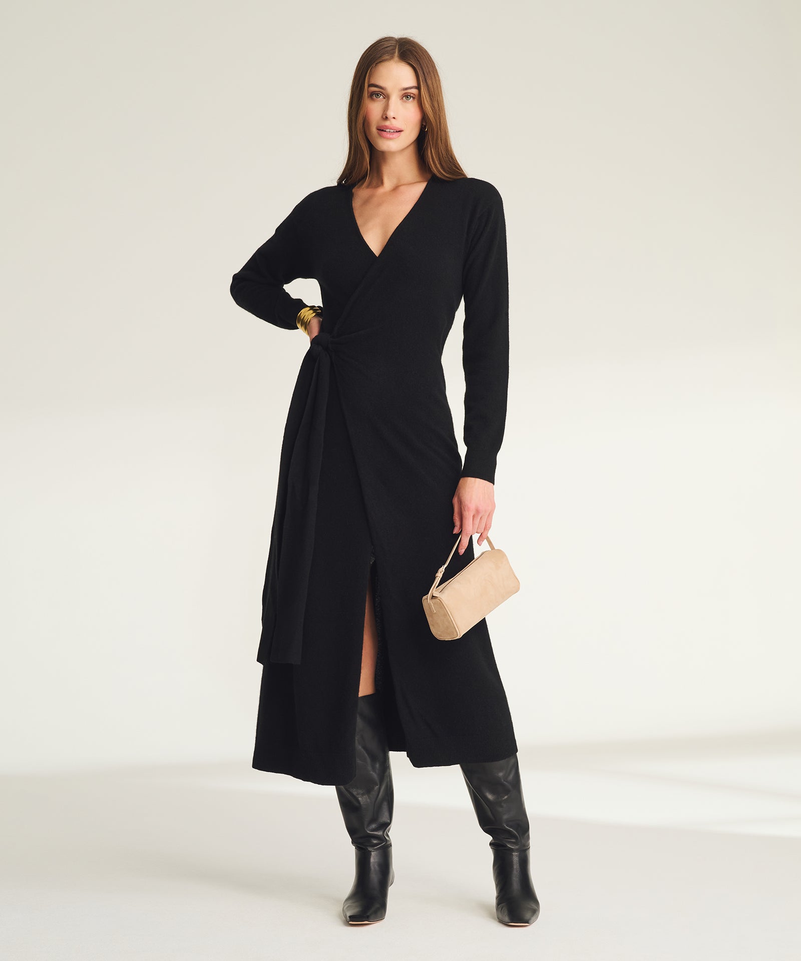 Signature Cashmere Wrap Dress – NAADAM