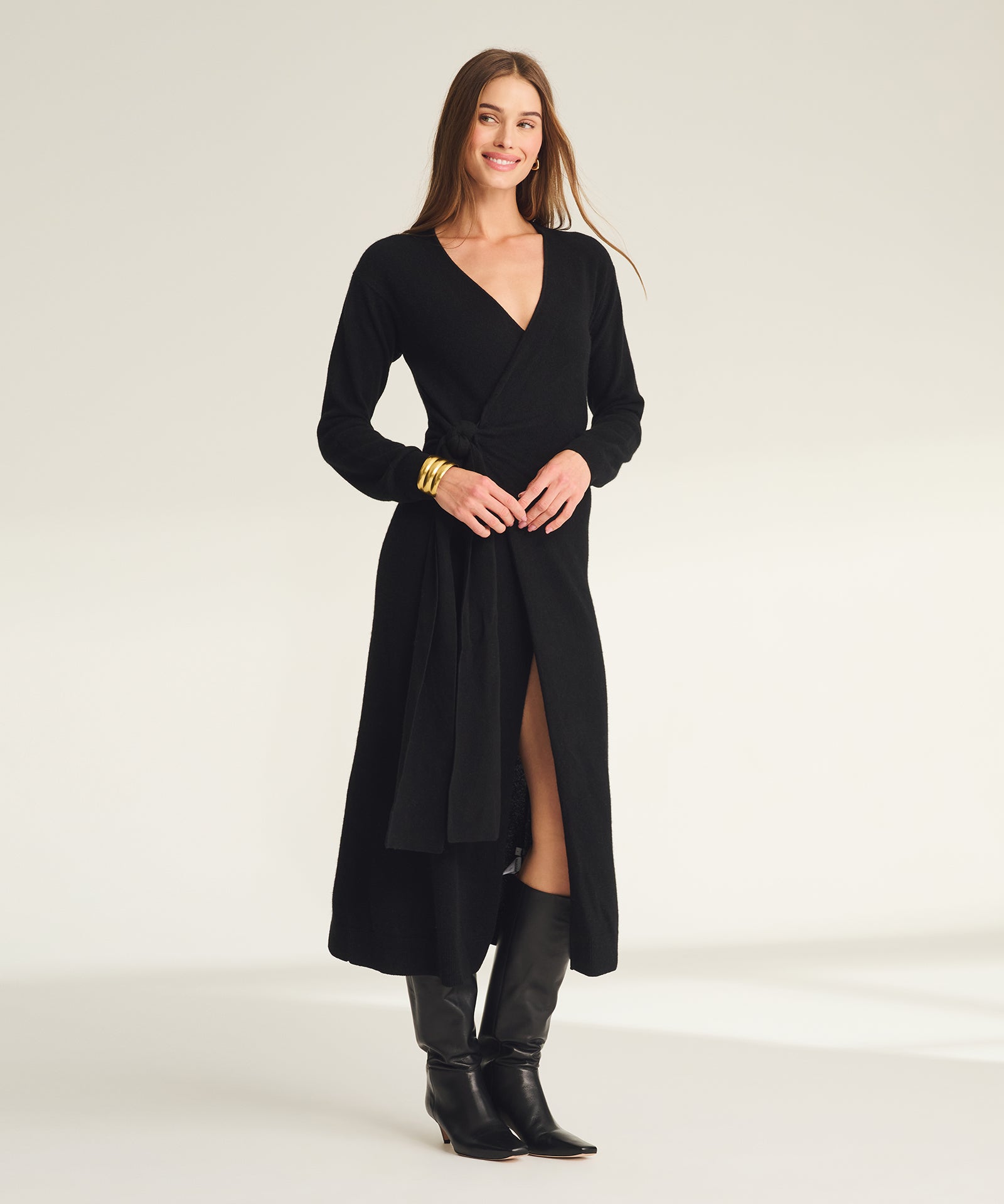 Signature Cashmere Wrap Dress – NAADAM