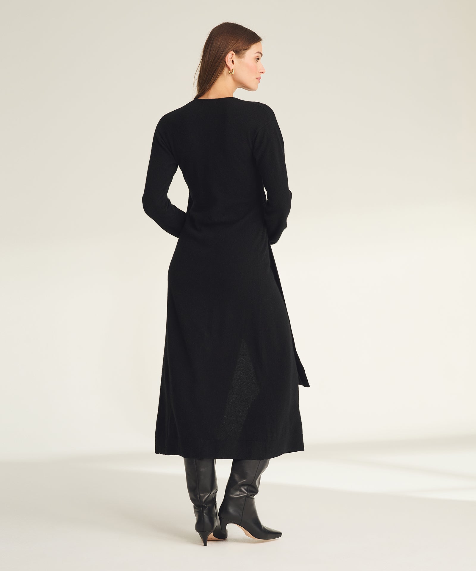 NAADAM Signature Cashmere Wrap Dress in Wine