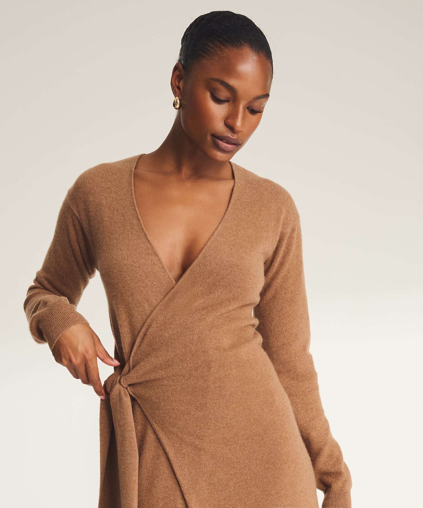 cashmere long sweater dress Signature Wrap – NAADAM LowStock:43292759130163 Long Sleeve Black Gown Ideal for any occasion Outfit Option:Headband/Shorts
