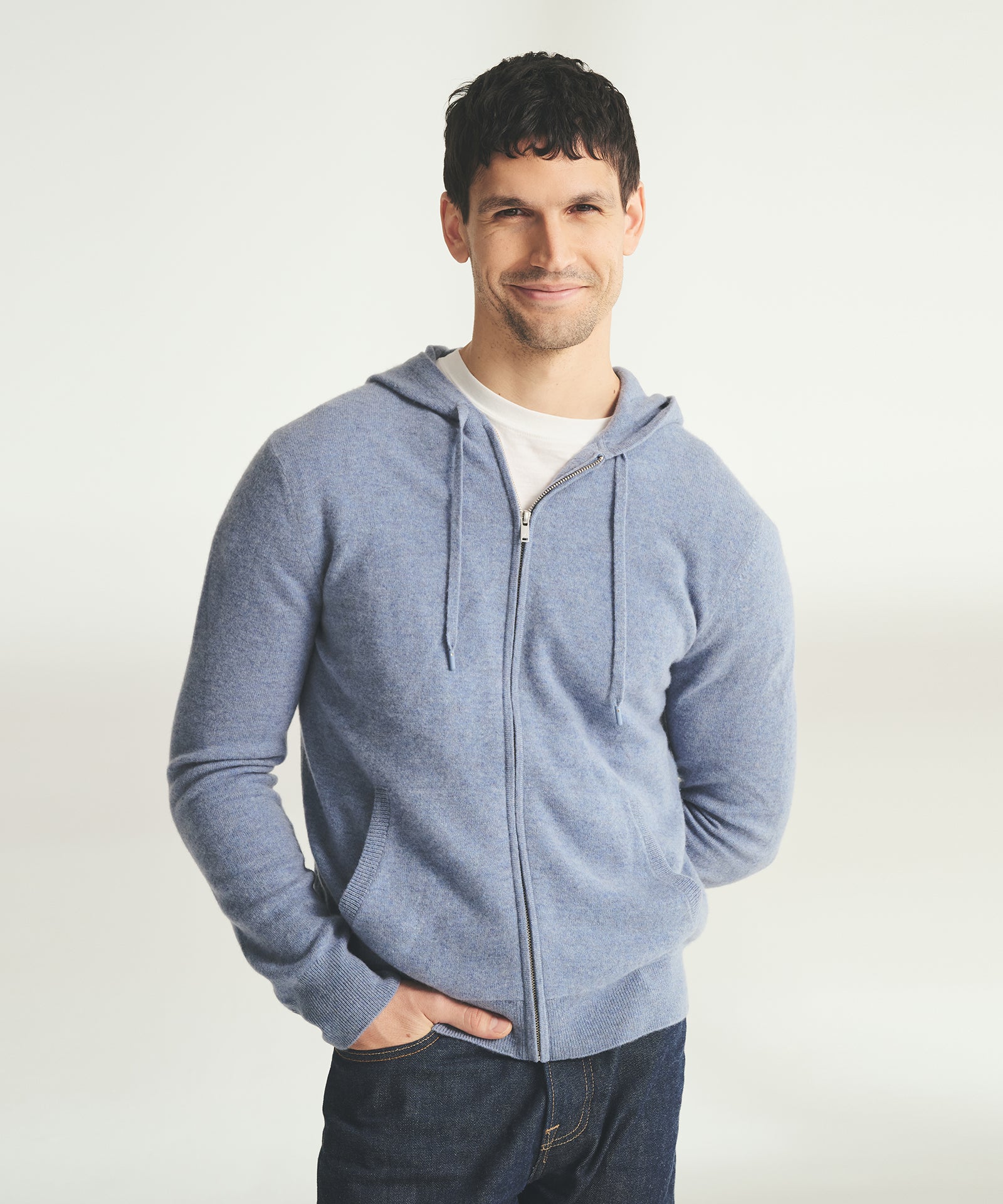 アウターその他 SATUR W signature logo cashmere blend knit zip-up sky blue S W) Signature Logo Cashmere Blend Knit Zip-up - Burgundy