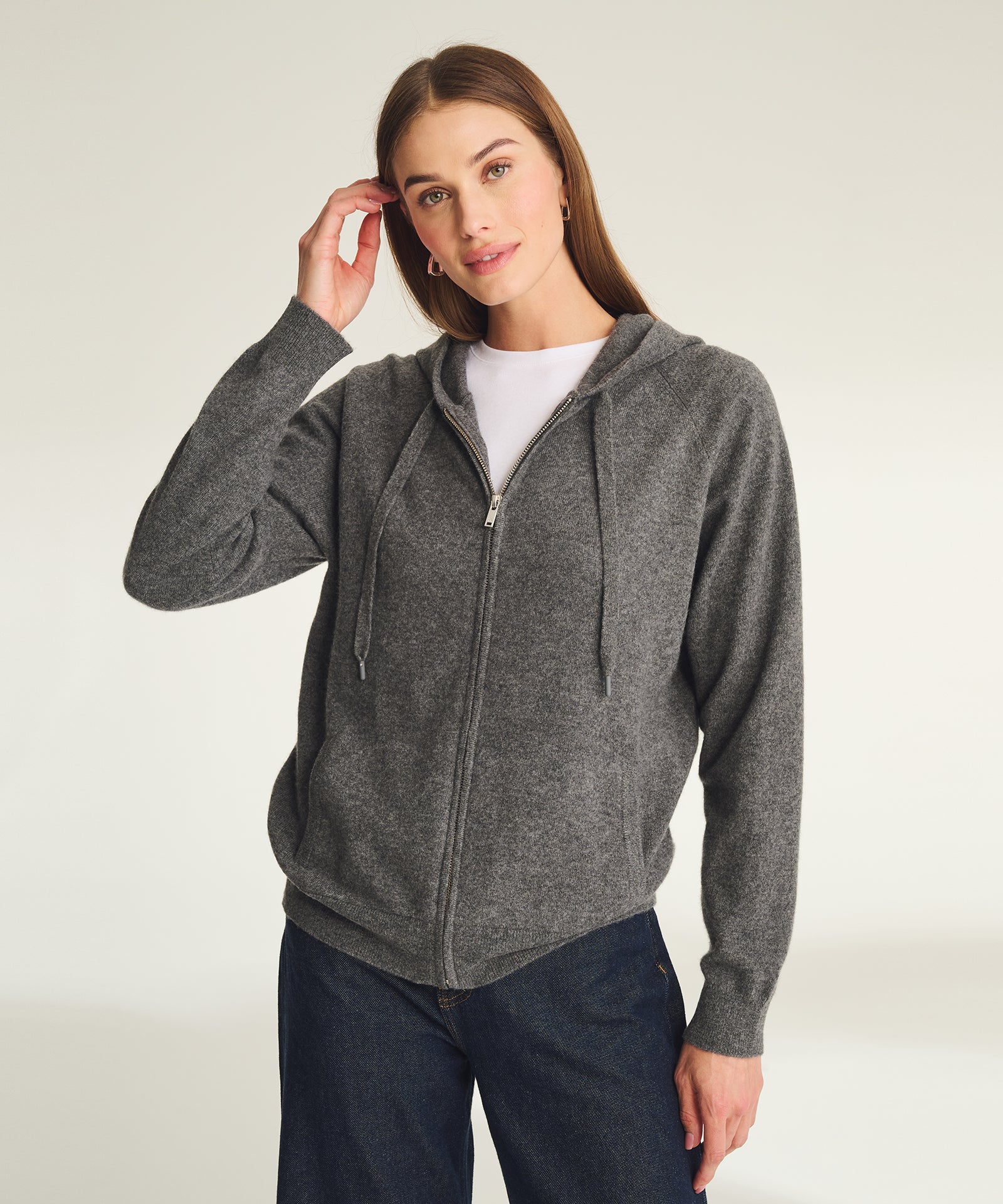 Signature Cashmere Zip Up Hoodie – NAADAM