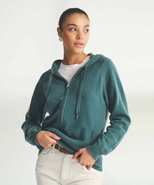 Signature Cashmere Zip Up Hoodie