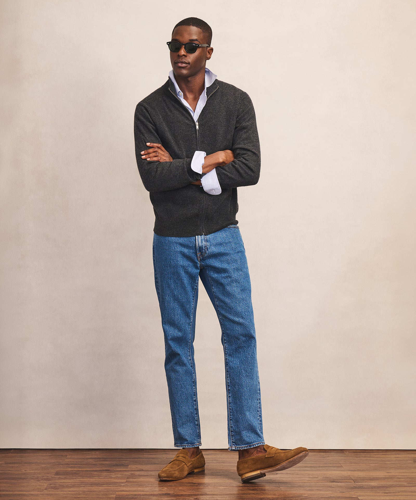 Signature Cashmere Full Zip Sweater – NAADAM