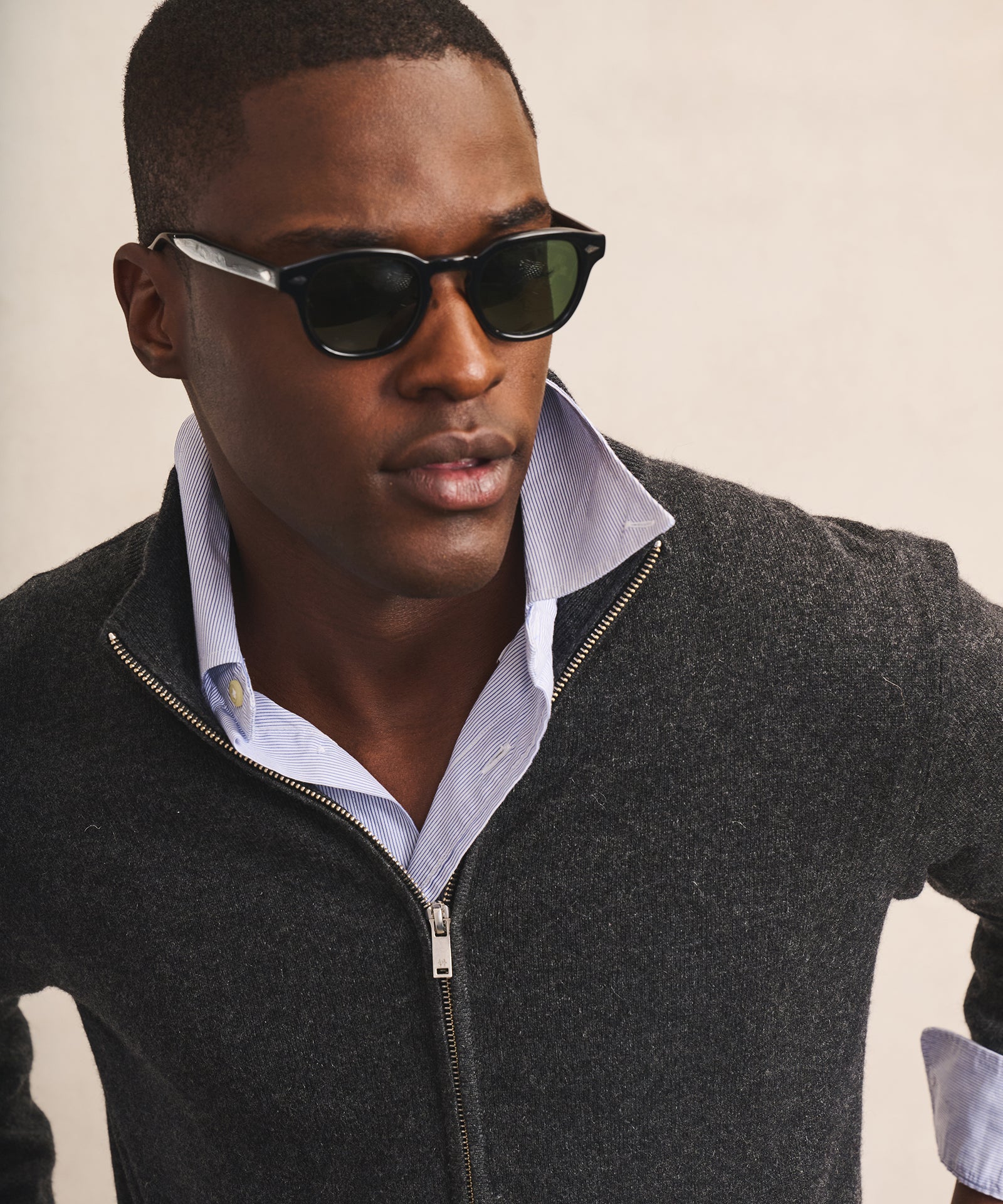 Signature Cashmere Full Zip Sweater – NAADAM