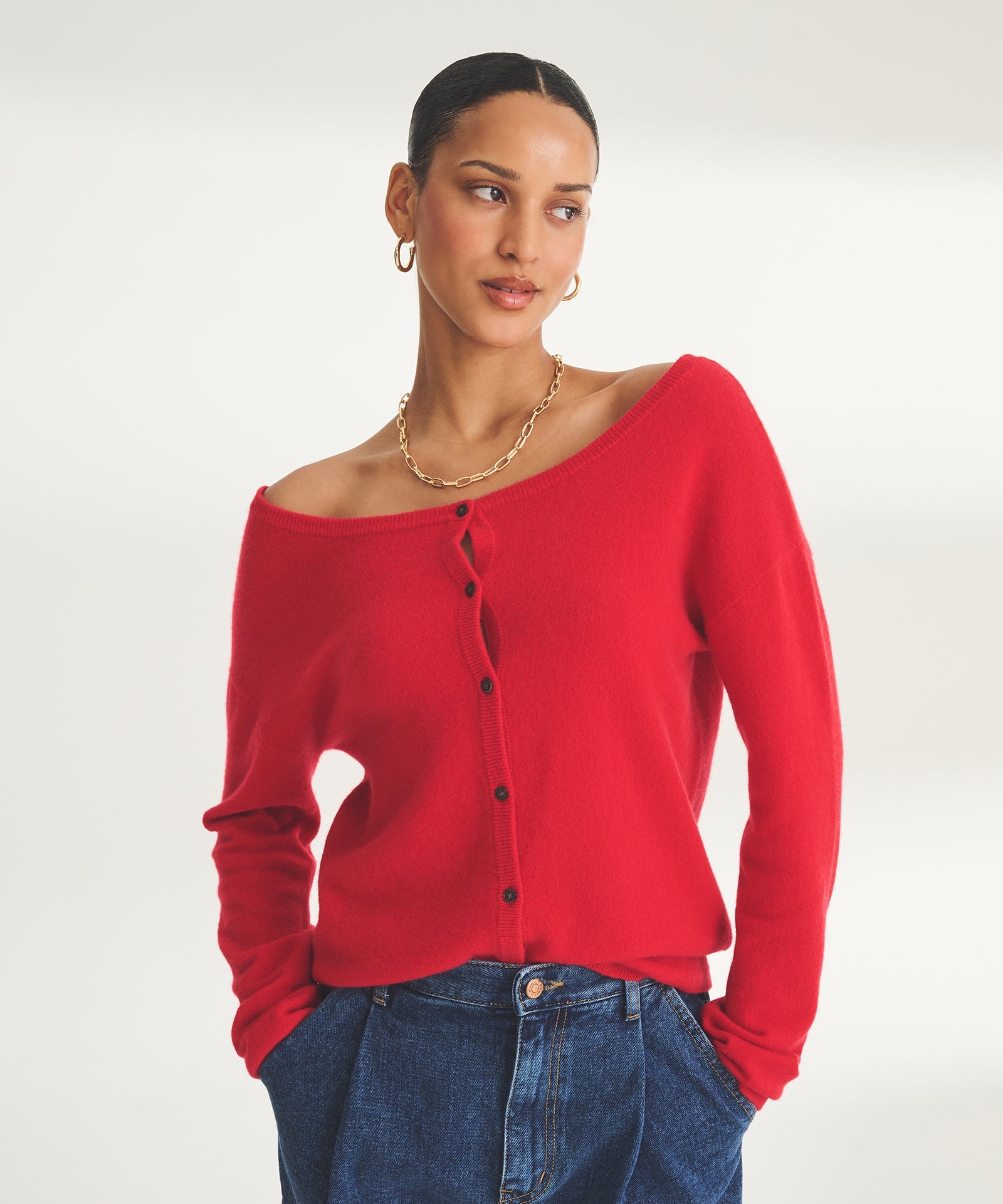 Signature Cashmere Open Neck Cardigan – NAADAM