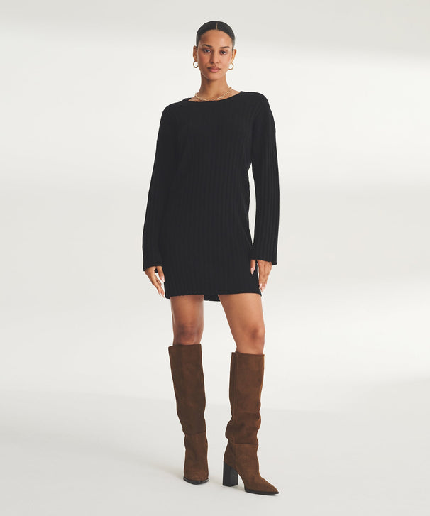 Signature Cashmere Wide Rib Mini Dress