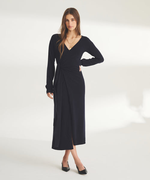Signature Cashmere Wrap Dress – NAADAM