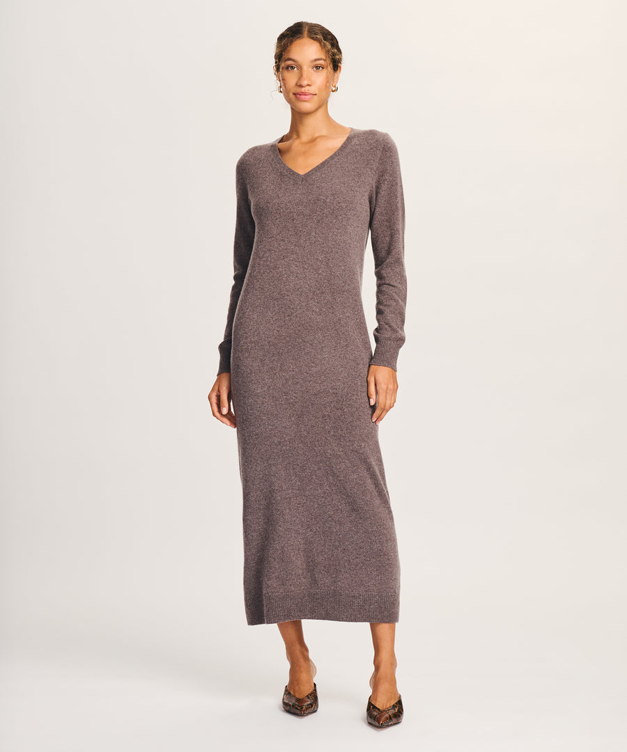 Signature Cashmino V Neck Dress