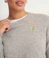 Women's Embroidered Tulips Cashmere Sweater