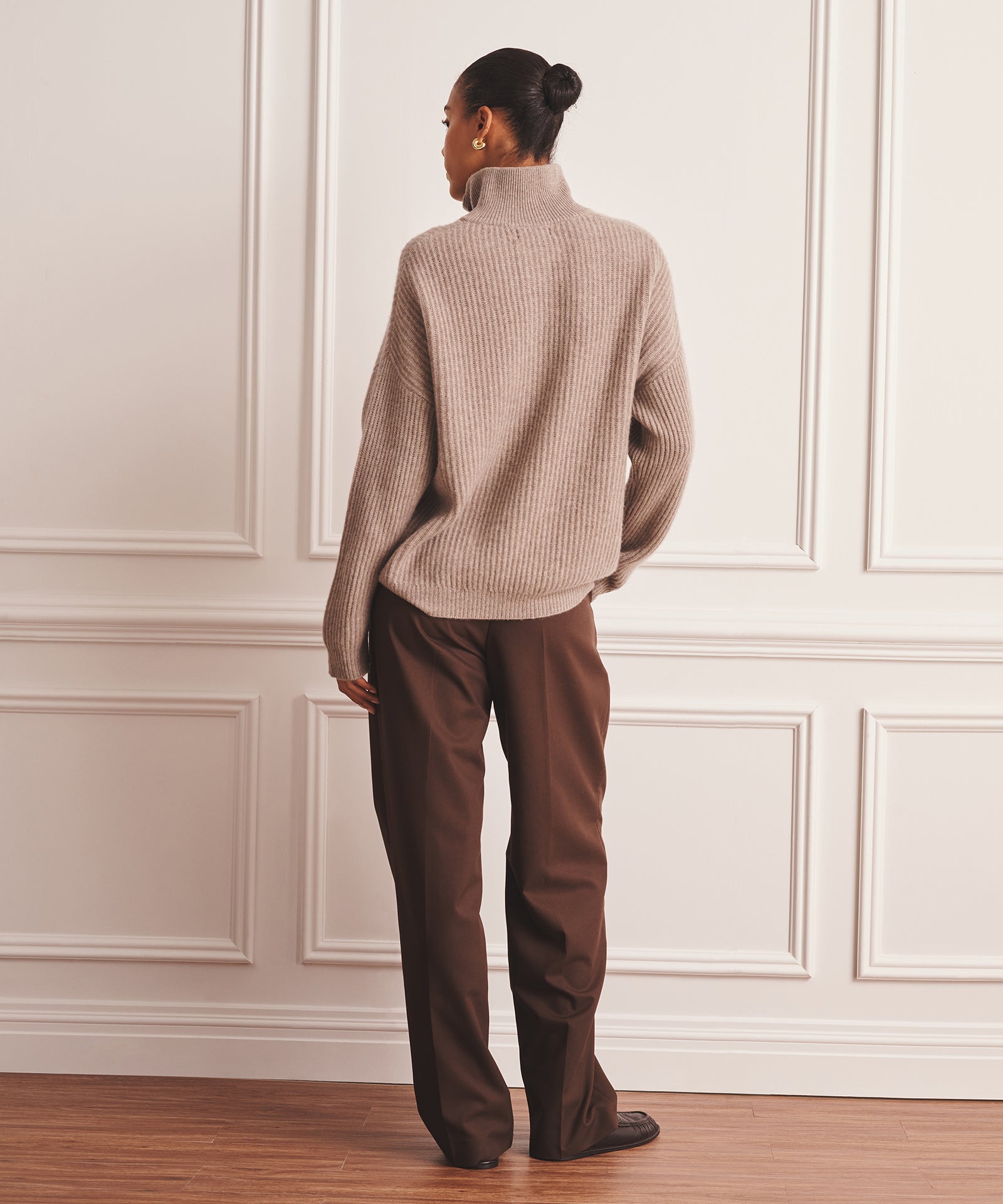 Luxe Cashmere High Neck Henley Sweater – NAADAM