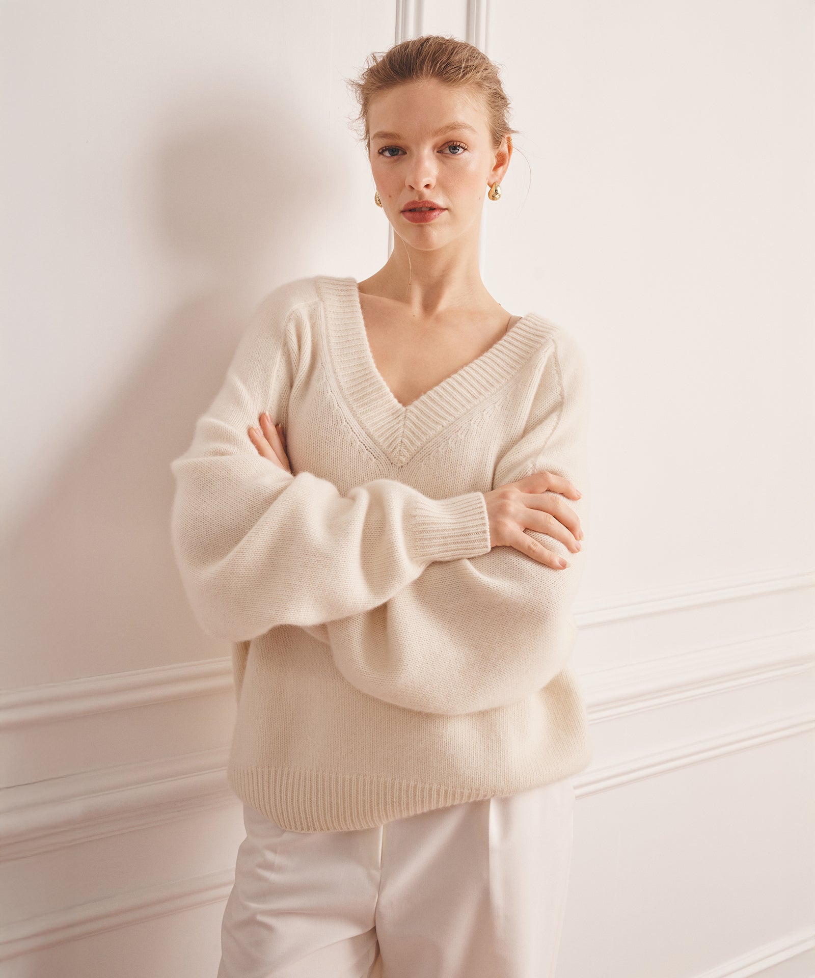 トップス NKNIT cashmere mix soft V-neck KNIT NKNIT cashmere mix soft V-neck KNIT