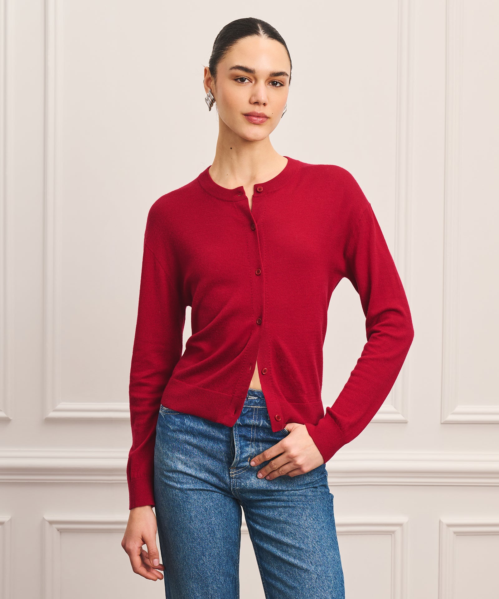 トップス ARGUE COTTON CASHMERE CLASSIC CARDIGAN Super Fine Cashmere Classic Cardigan – NAADAM