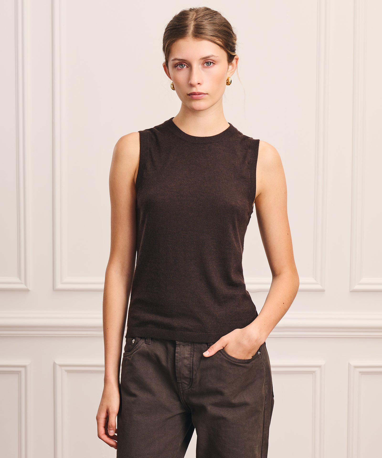 Super Fine Cashmere High Neck Tank