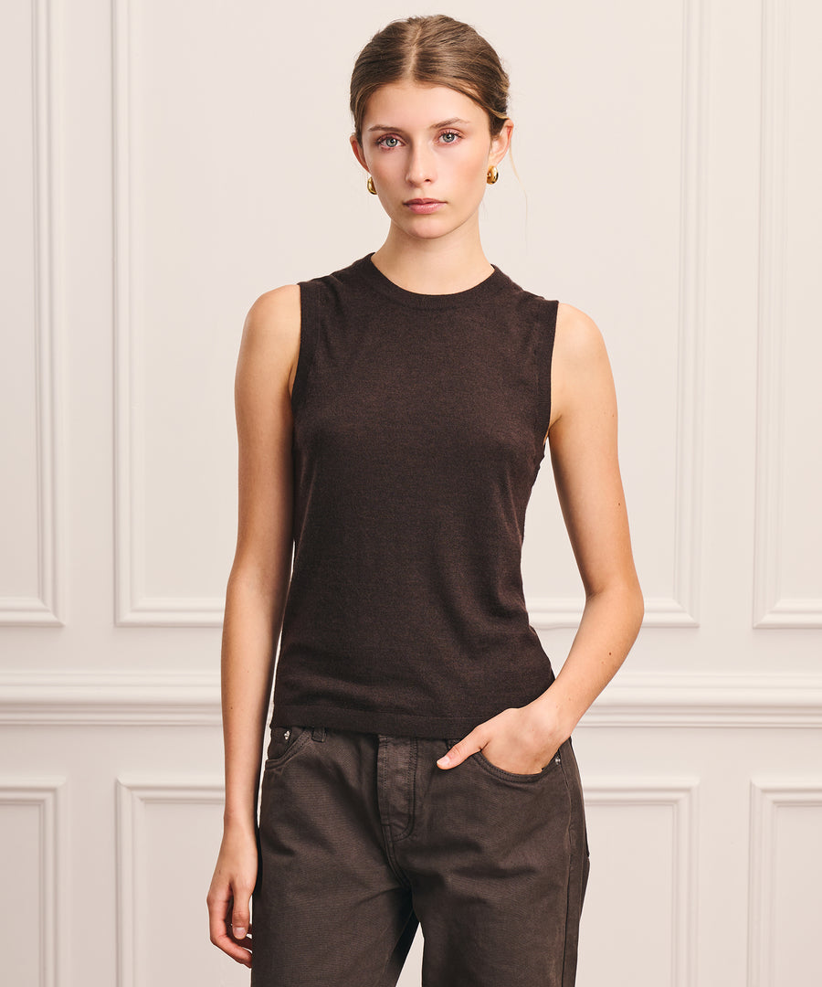 Super Fine Cashmere High Neck Tank