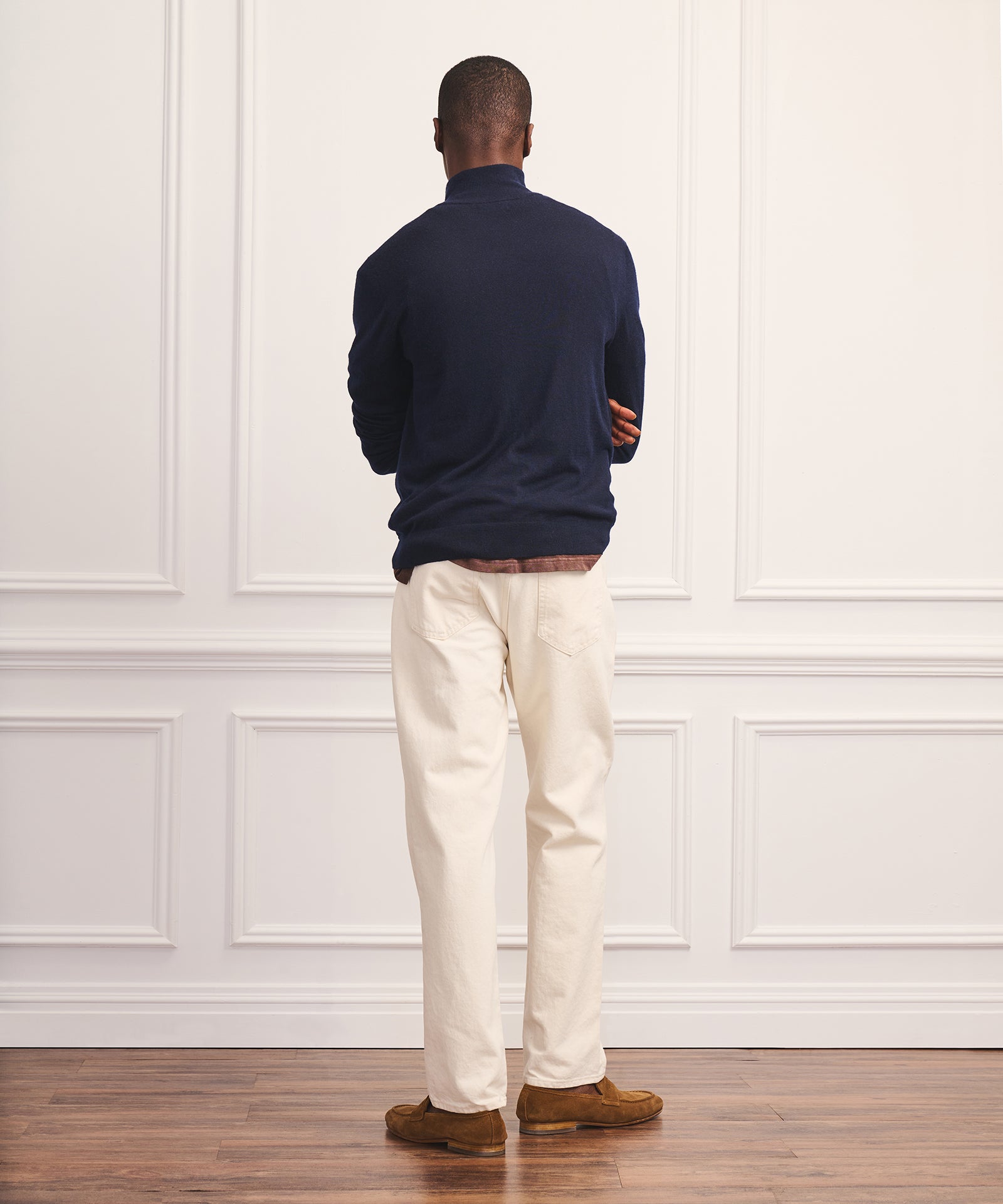 null./ naminami ボタンニットトップス ネイビー 2026SS Super Fine Cashmere Quarter Zip – NAADAM