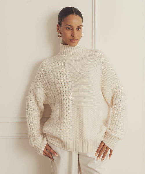 ニット+セーター cashmere mix soft V-neck KNIT Super_Luxe_Cashmere_Mixed_Stit