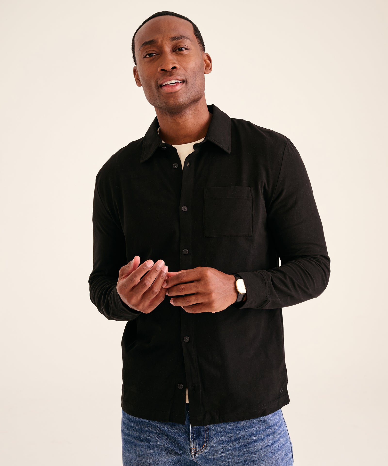 The Long Sleeve Button Down Tee – NAADAM