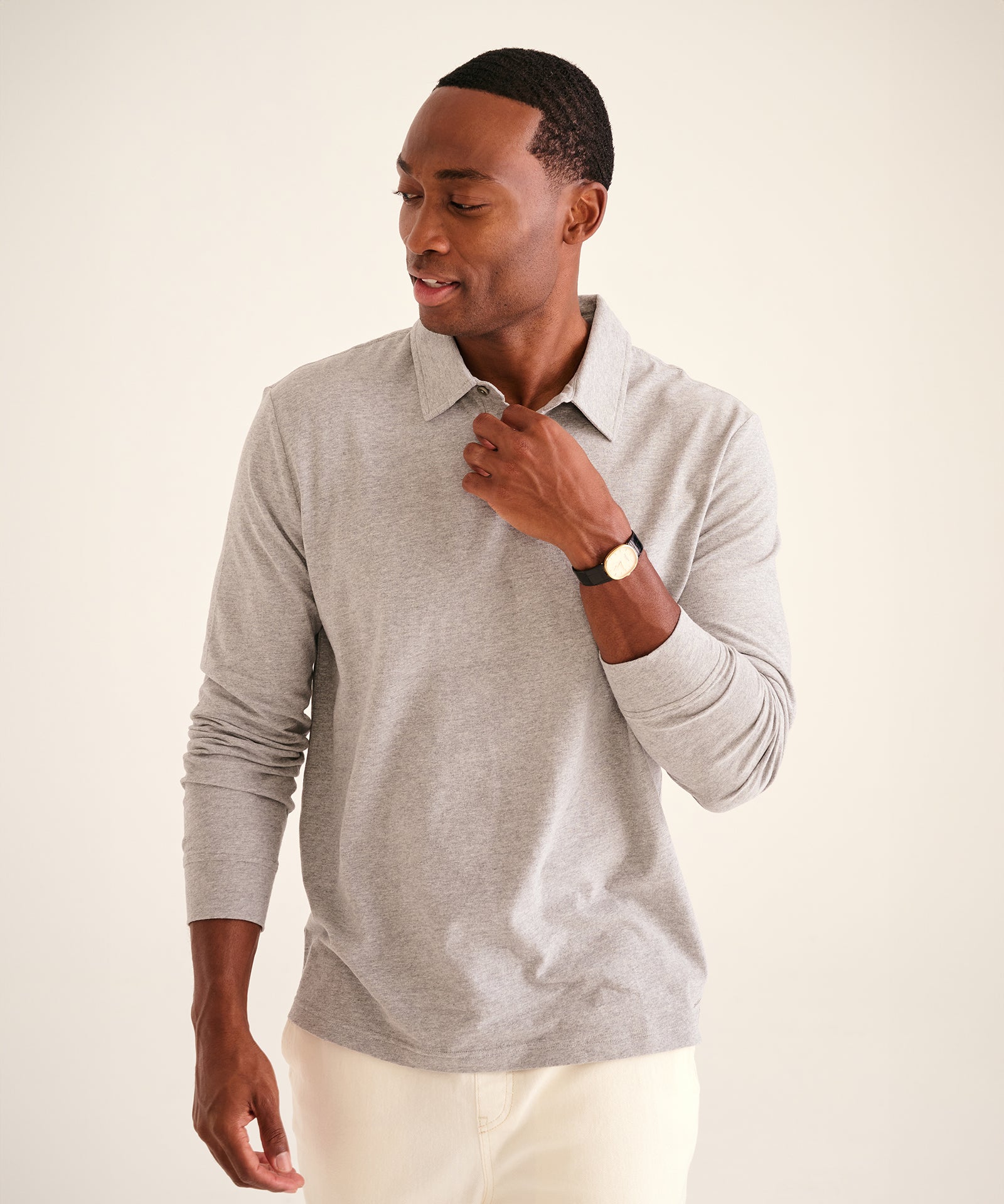 トップス MAN-TLE LongSleeve Polo sizeM The Long Sleeve Polo Tee – NAADAM