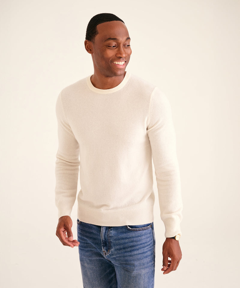 Cashmere crew neck sweater mens top