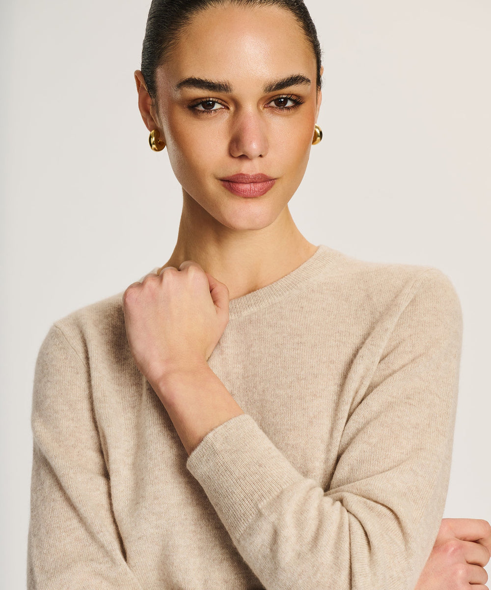 Naadam Original 100% cashmere crewneck sweater in oat