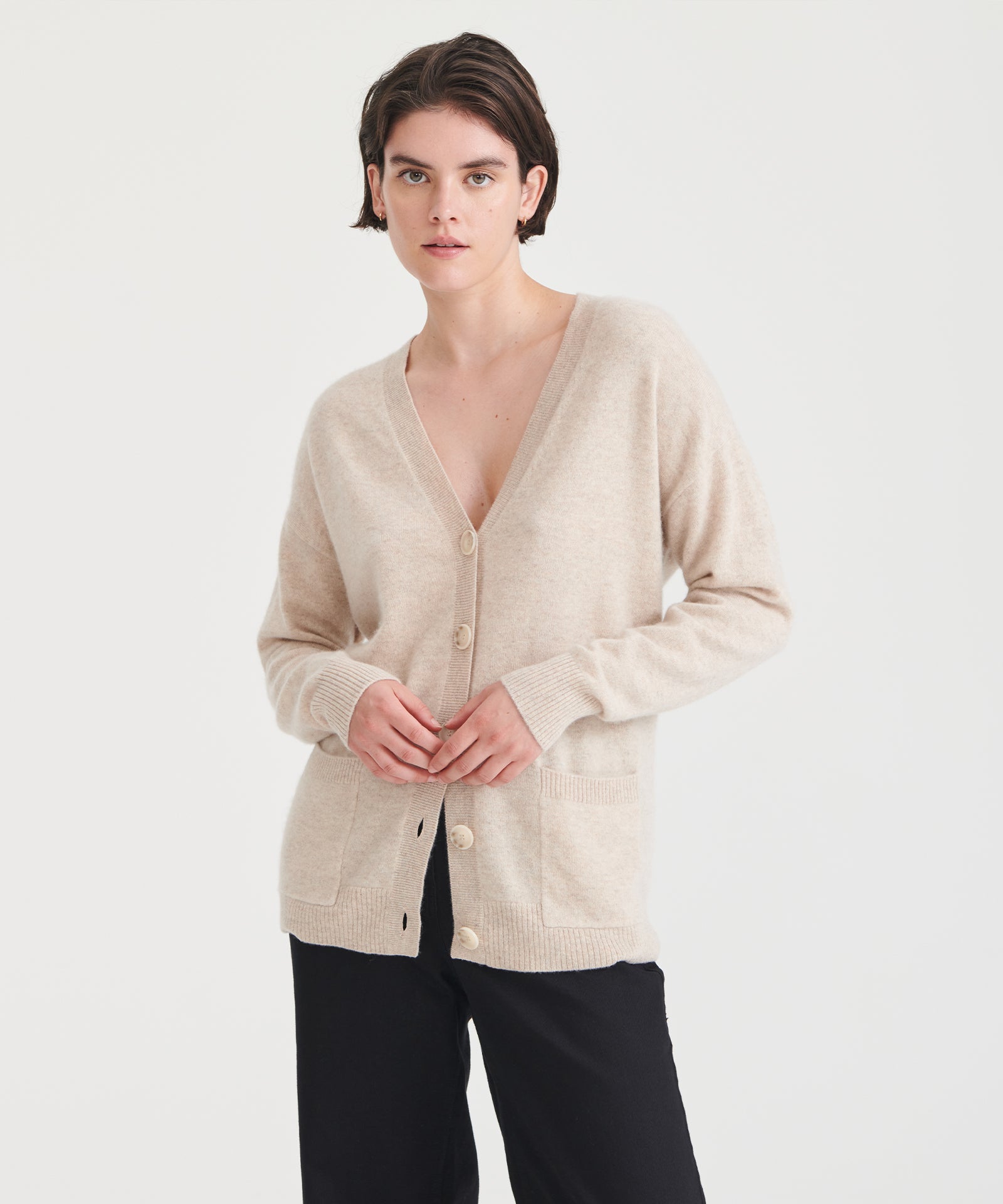 Oatmeal shop boyfriend cardigan