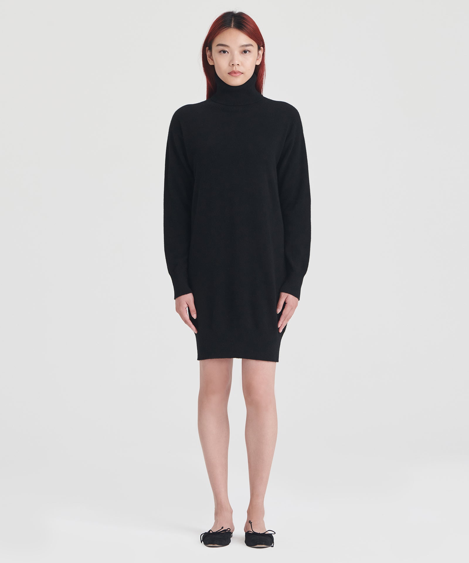 Signature Cashmere Turtleneck Dress Black / S