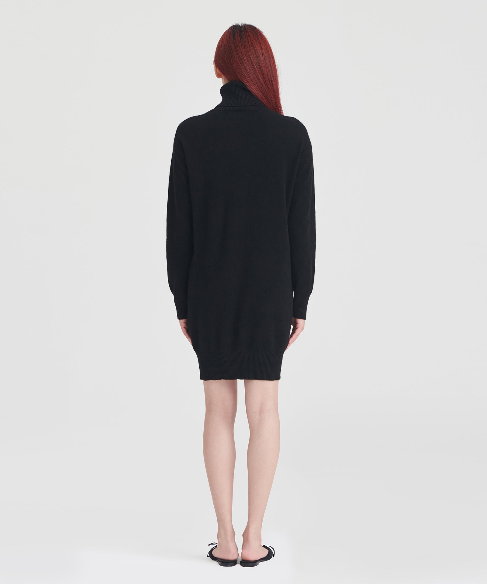 Signature Cashmere Turtleneck Dress Black / S