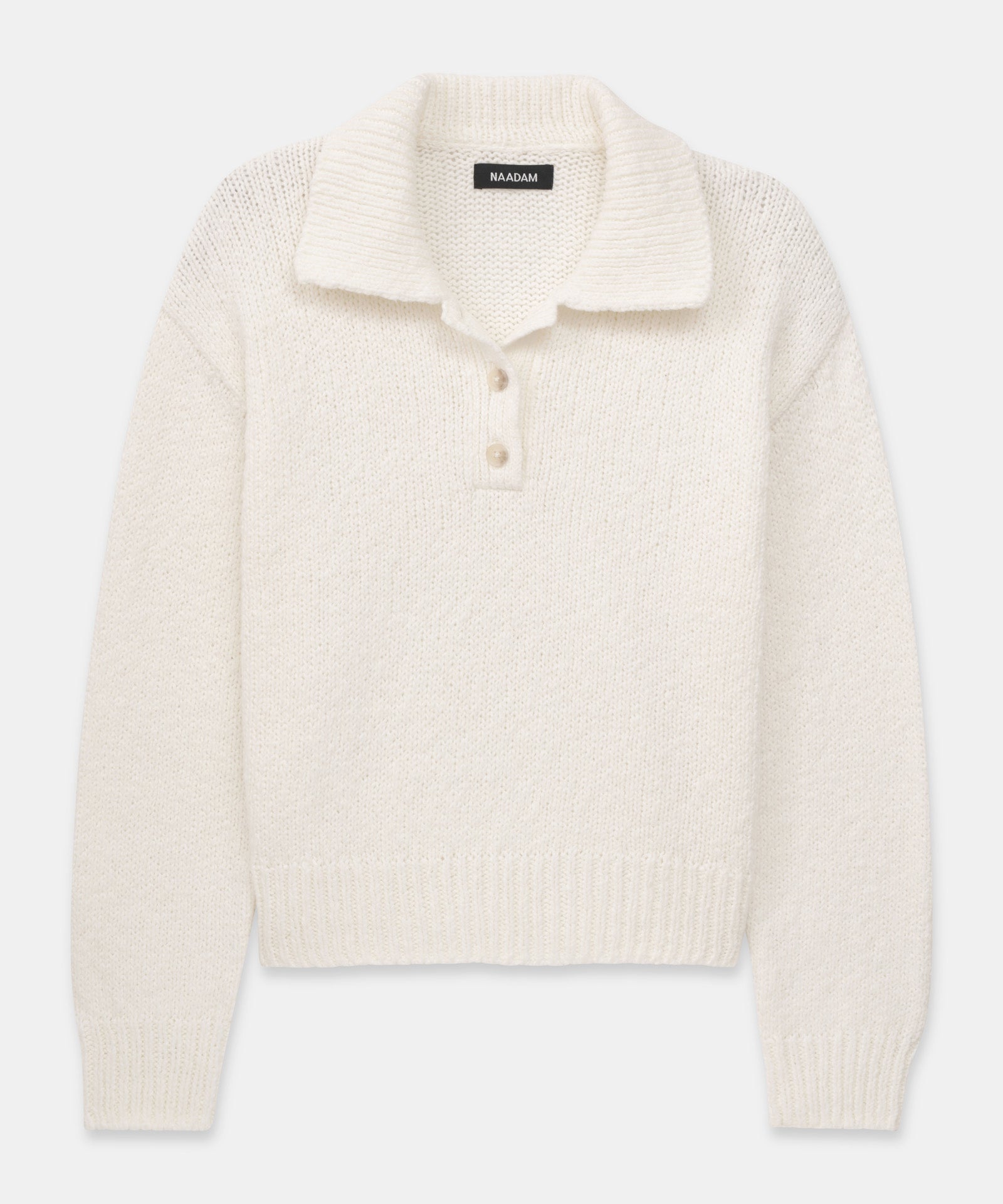 トップス fashiru wool blend polo knit sweater Cable-Knit-Wool-Blend-Polo-