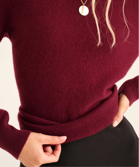 Buy Naadam cashmere mock neck sweater in red size extra small